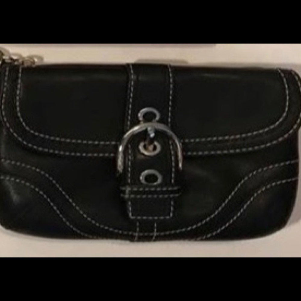 Coach black wristlet